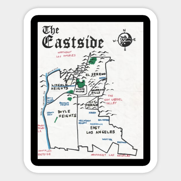 The Eastside Sticker by PendersleighAndSonsCartography